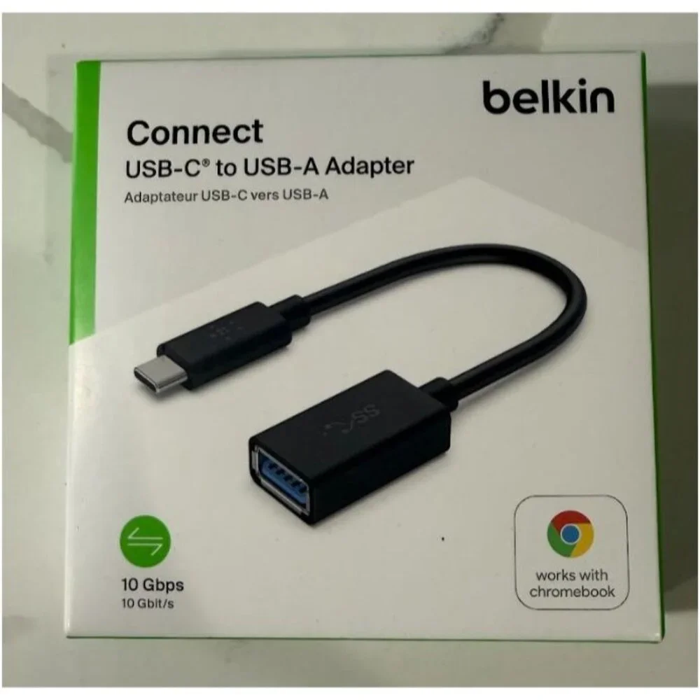 Belkin USB-C To USB A 3.0 Adapter 10 Gbps Data Transfer Speed Compatible